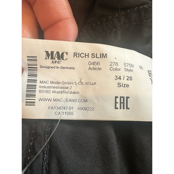 MAC Rich Jeans Slim Velvet In Fawn Brown 28 Chocolate Brown Designer Boho - Picture 10 of 12